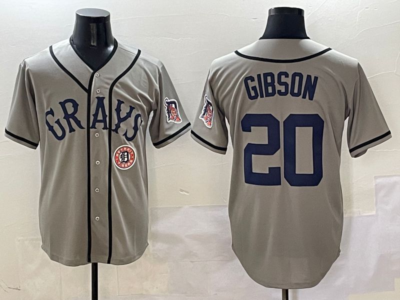 Men Detroit Tigers #20 Gibson Grey Joint Name Game Nike 2025 MLB Jersey style 12->detroit tigers->MLB Jersey